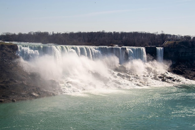 Belas Cataratas do Niágara Cataratas da Ferradura do lado canadense na primavera