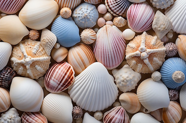 Belas conchas marinhas destacam a elegância da fotografia