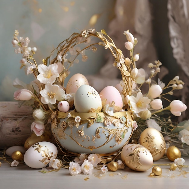 Belas decorações de cartões de Páscoa ovos de Páscua