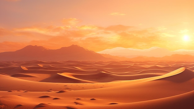 belas dunas de areia na praia ao pôr do sol