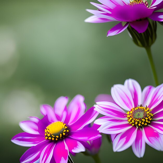 Foto belas flores e folhas de primavera em fundo branco