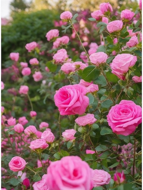 Foto belas flores em fundo num jardim