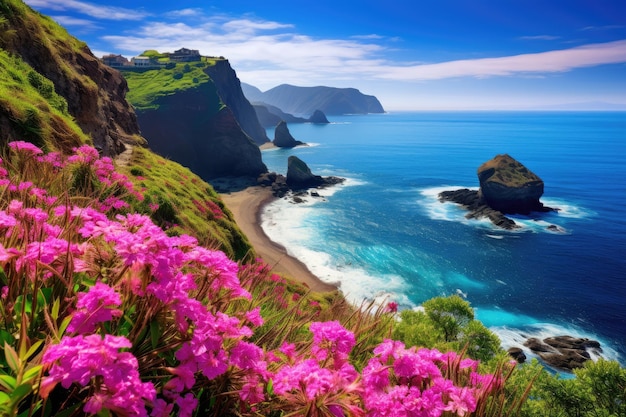 Belas flores na natureza nas ilhas da Madeira, Portugal