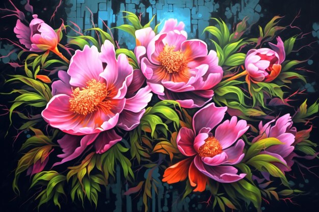 Belas flores Pintura Arte Ai generativa