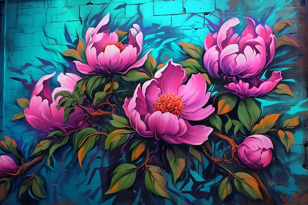 Foto belas flores pintura arte ai generativa