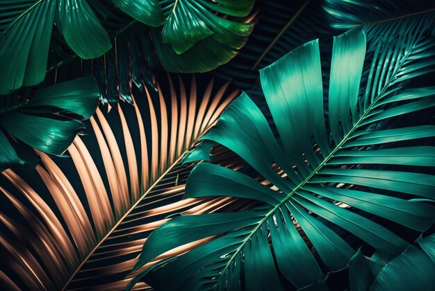 Belas folhas de palmeira IA geradora de fundo