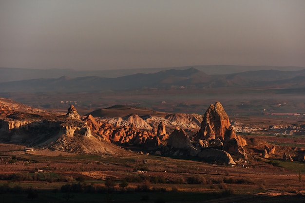 Foto belas formações geológicas, cappadocia, turquia