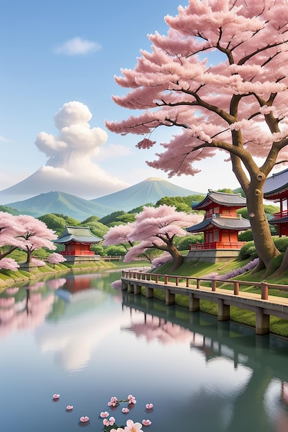 Belas fotos digitais do país de flores de cerejeira do Japão