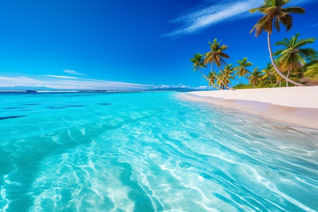 Belas ilhas tropicais das Maldivas com praia de areia branca e mar