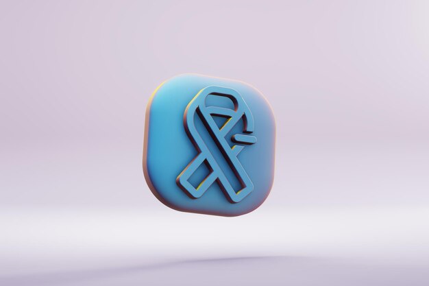 Belas ilustrações de HIV azul saudável Ícones de símbolos inconclusivos em um fundo rosa brilhante 3d