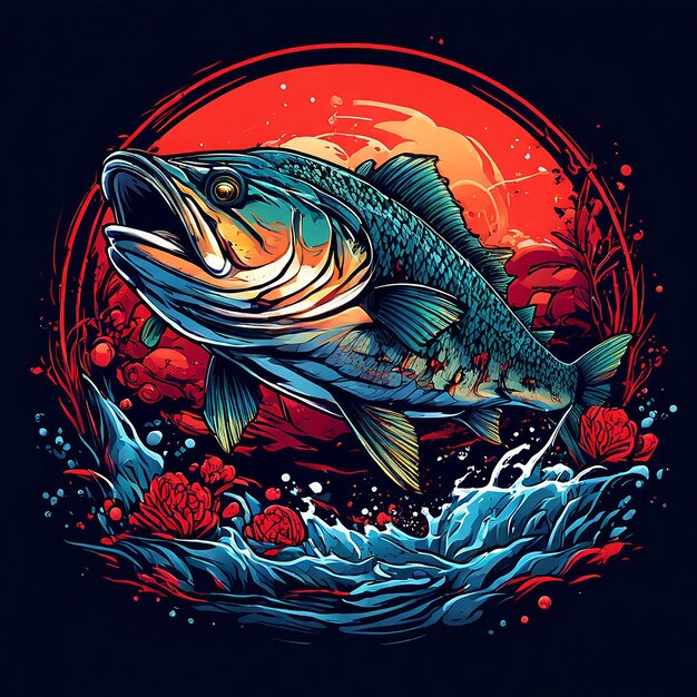 Foto belas ilustrações de peixes arowana