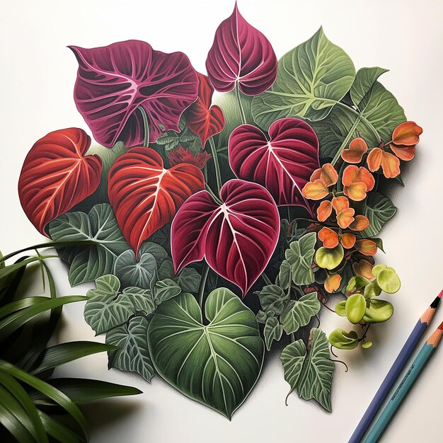 Foto belas ilustrações de plantas