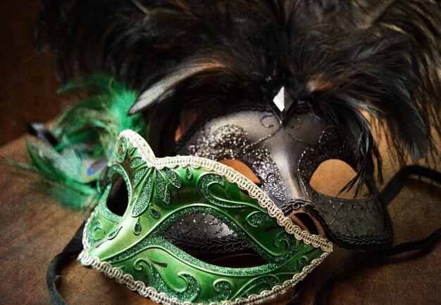 Foto belas máscaras faciais de mardi gras