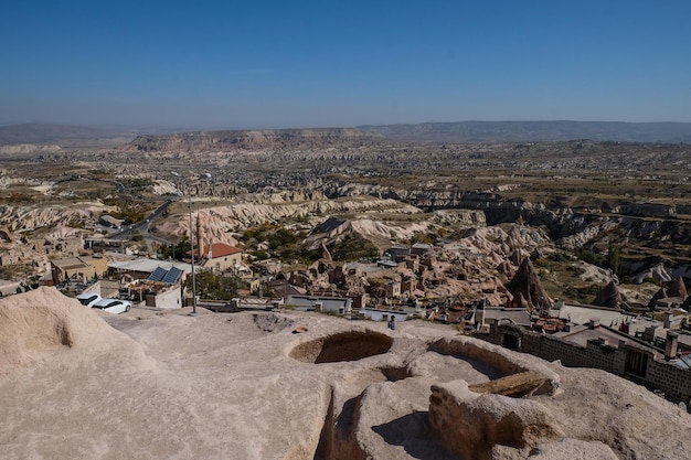 Belas montanhas e vistas de rochas na Capadócia Turquia