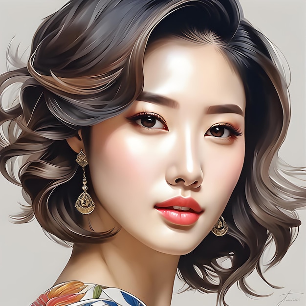 Belas mulheres coreanas com cabelo curto
