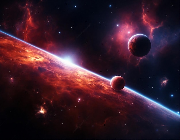 Belas nebulosas espaciais fantásticas estrelas e planetas em galáxias profundas
