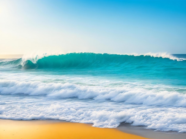 Belas ondas à beira-mar geradas por ai