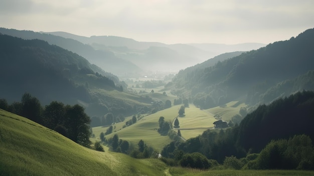 Belas paisagens cênicas com montanhas na Europa Generative AI