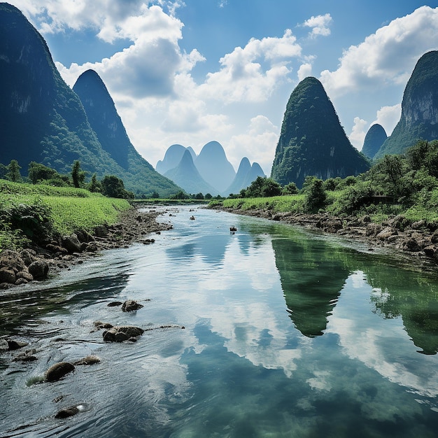 Foto belas paisagens da cultura chinesa