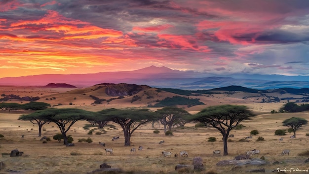 Foto belas paisagens da tanzânia e do quênia