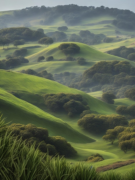 Foto belas paisagens de colinas