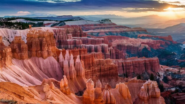 Belas paisagens de mesas paisagem em Bryce Canyon Parque Nacional Utah Estados Unidos