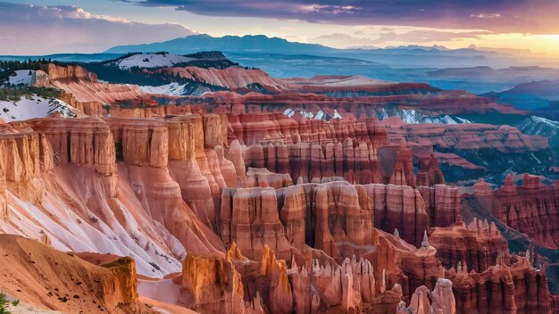 Belas paisagens de mesas paisagem em Bryce Canyon Parque Nacional Utah Estados Unidos