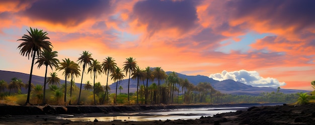 Belas paisagens de palmeiras