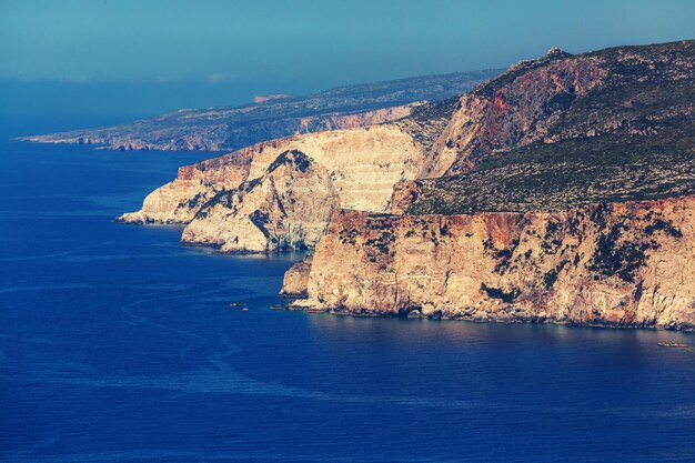 Belas paisagens do mar na Ilha de Zakynthos, na Grécia