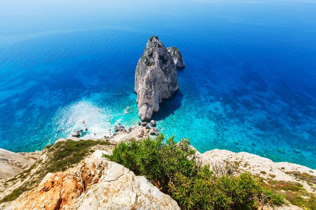 Belas paisagens do mar na Ilha de Zakynthos, na Grécia