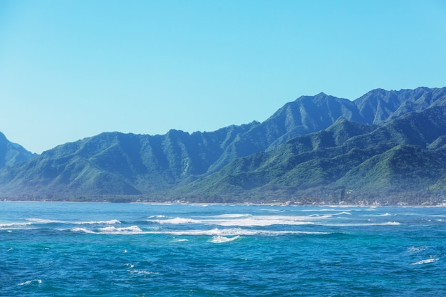 Belas paisagens na ilha de Oahu, Havaí