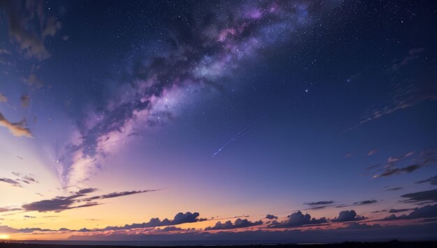 Belas paisagens naturais e misteriosa Via Láctea roxa