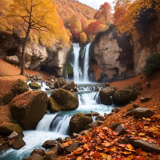 Foto belas paisagens naturais, lago de montanha e fundos de ilha gerados por ia