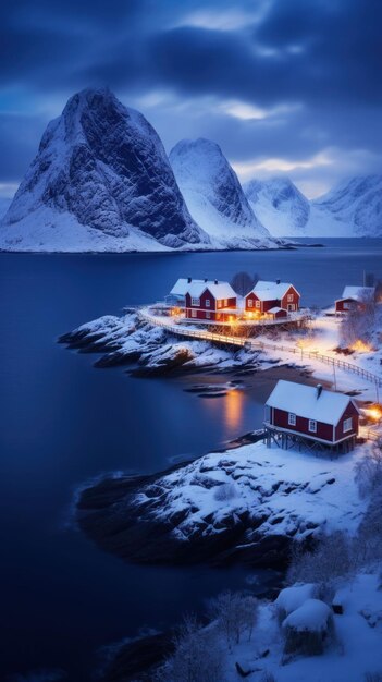 Belas paisagens nevadas da Noruega