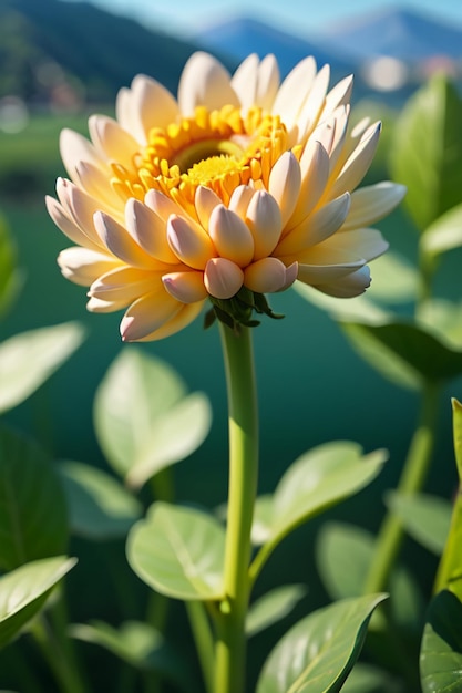 Belas plantas amarelas flores de crisântemo selvagem como girassóis belo fundo de papel de parede