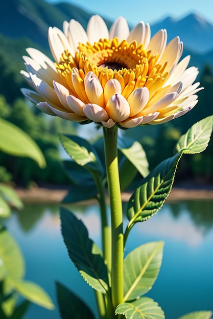 Belas plantas amarelas flores de crisântemo selvagem como girassóis belo fundo de papel de parede