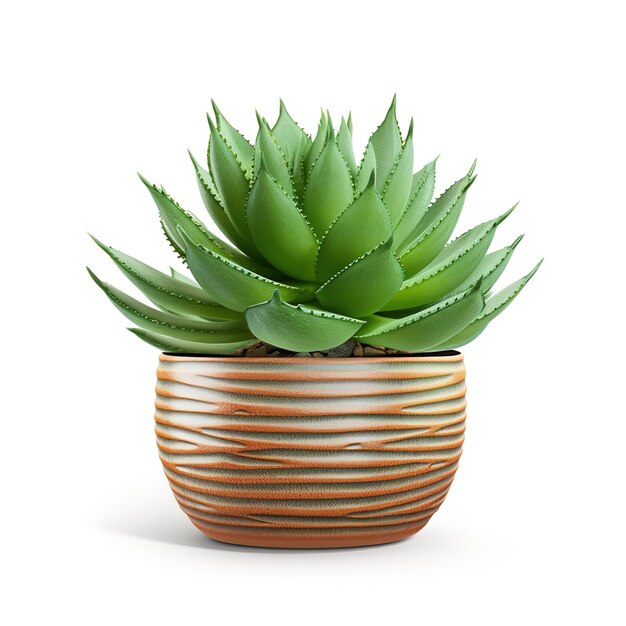 Belas plantas suculentas em vaso isoladas em fundo branco