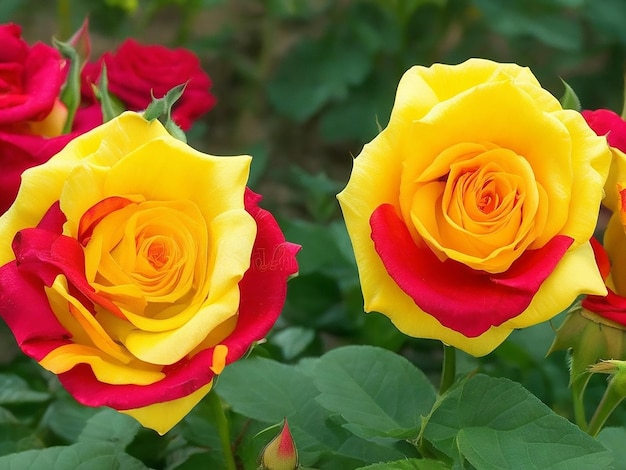 Foto belas rosas rosas florescem no jardim