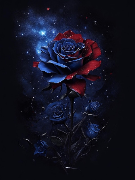 Belas rosas vermelhas e pretas