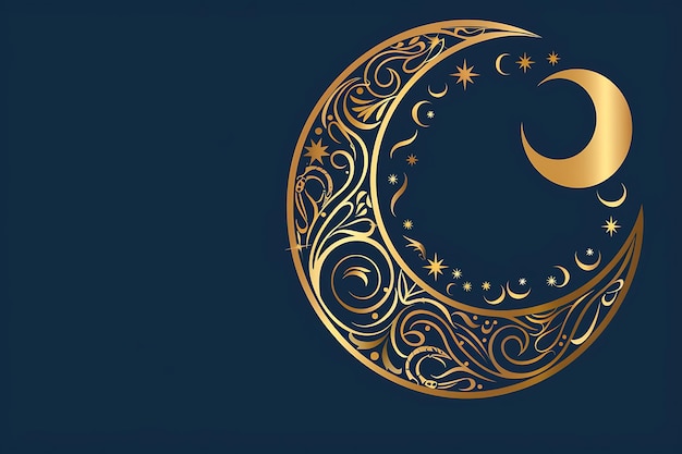 Belas saudações de Eid Mubarak com design de lua e mesquita