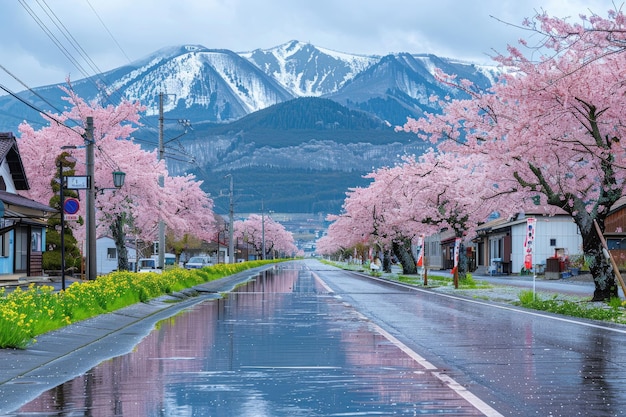 Belas vibrações de primavera com flores de cerejeira fotografia profissional