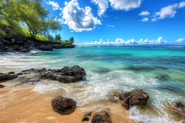 Foto belas vistas ao ar livre do oceano e da praia