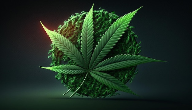 Belaubte Cannabisblätter Generative AI