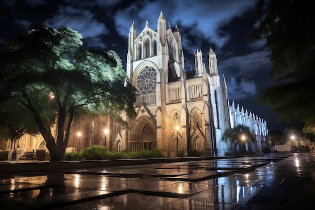 Beleuchtete Fotografie der Kathedrale von San Fernando