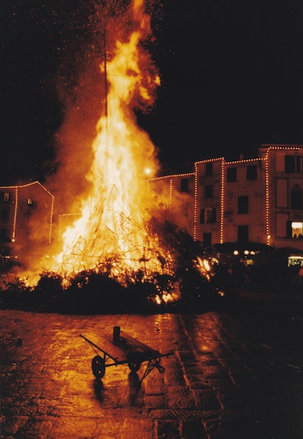 Foto beleuchtete lichter in der nacht