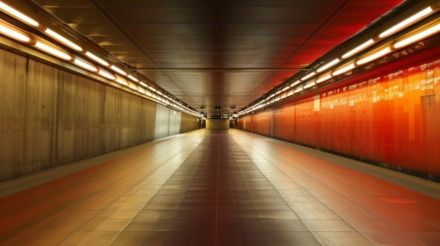 Beleuchteter Tunnel mit Seitenbeleuchtung