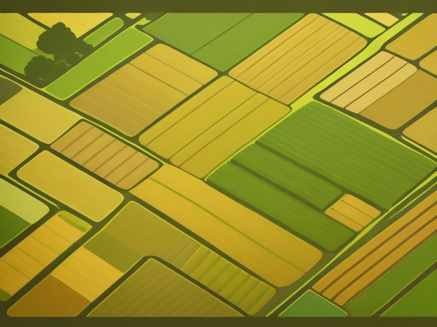 Foto beleza aérea, agricultura e campos agrícolas vistos de cima