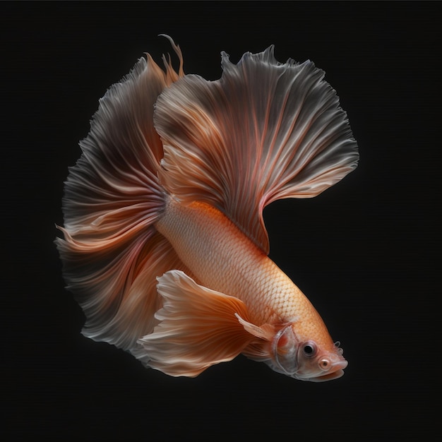 Beleza Bettafish Fotografia Colorida em Aquário Aquático Fundo Preto
