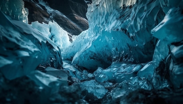 Beleza congelada na natureza escalando penhasco gelado gerado por IA