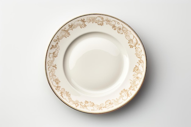 Foto beleza da bone china pratos de jantar isolados em fundo branco